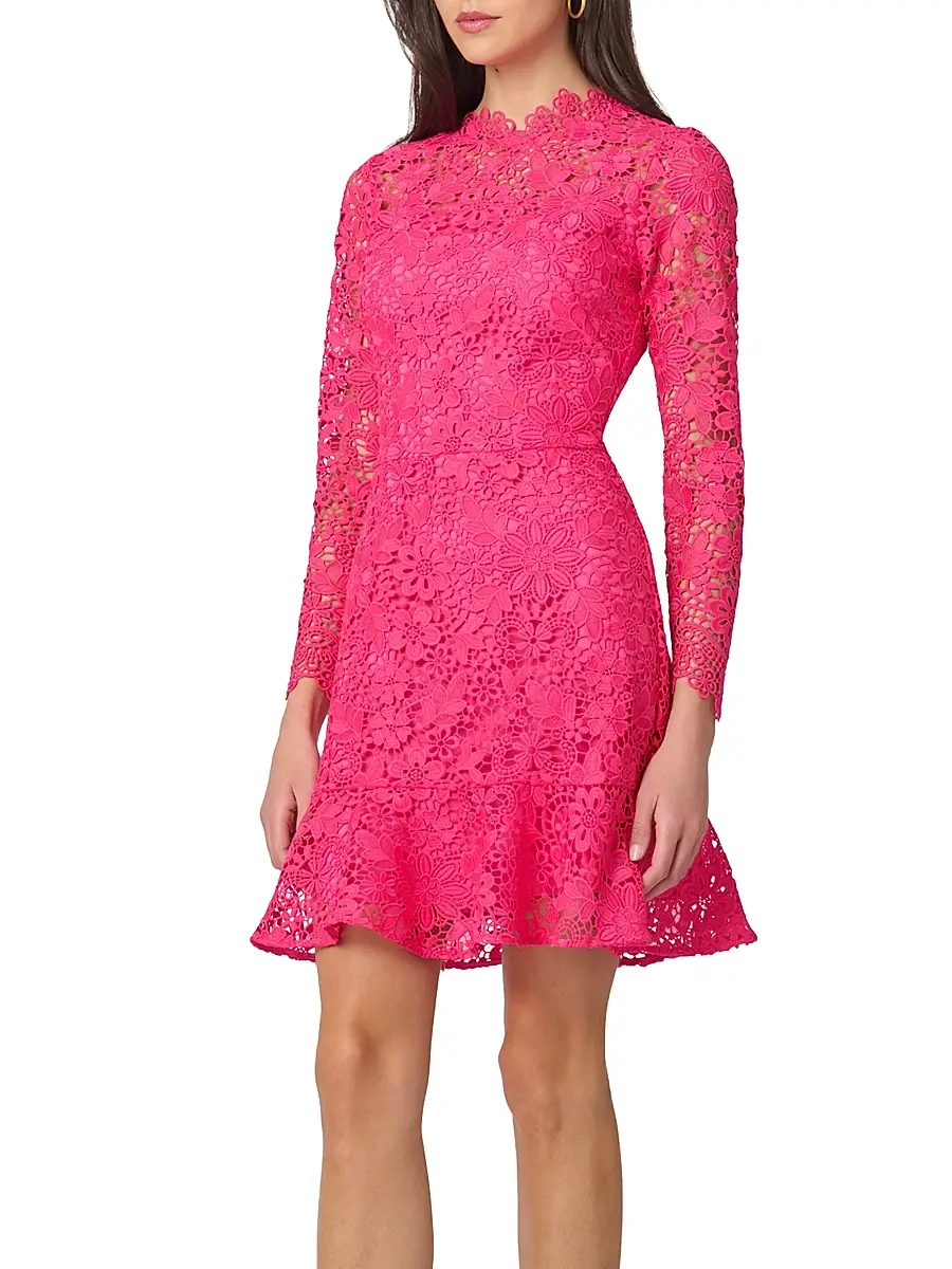 Shoshanna Women's Gracie Lace-Trim A-Line Minidress | Thumbnail 2 Shoshanna Women's Gracie Lace-Trim A-Line Minidress | Thumbnail 2