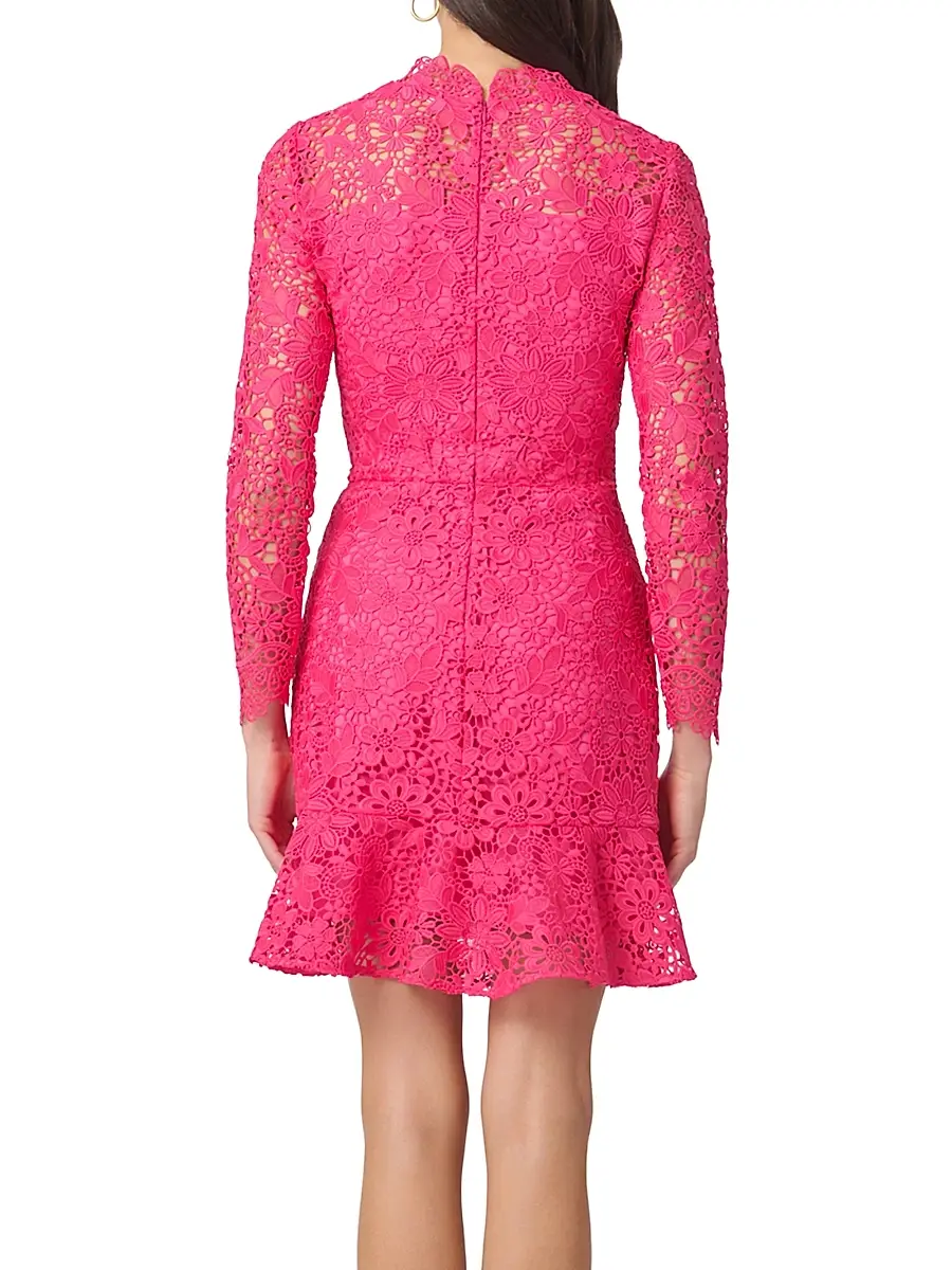 Shoshanna Women's Gracie Lace-Trim A-Line Minidress | Thumbnail 3 Shoshanna Women's Gracie Lace-Trim A-Line Minidress | Thumbnail 3
