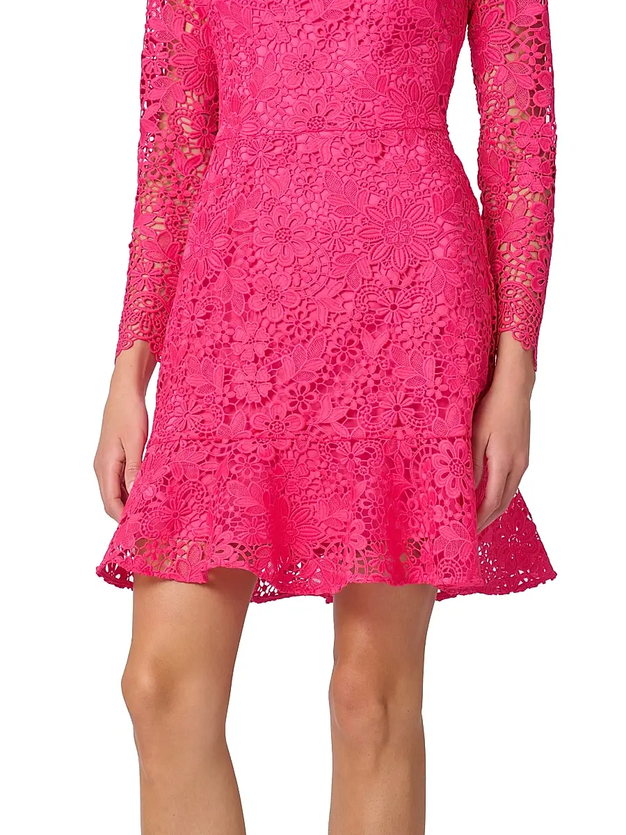 Shoshanna Women's Gracie Lace-Trim A-Line Minidress | Thumbnail 4 Shoshanna Women's Gracie Lace-Trim A-Line Minidress | Thumbnail 4