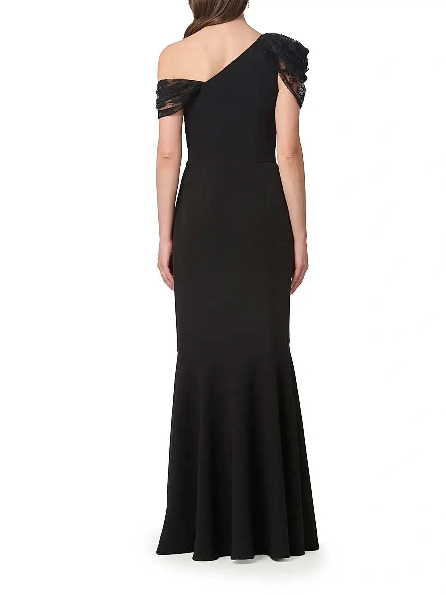 Shoshanna Women's Tayla Lace-Trimmed Trumpet Gown | Thumbnail 3 Shoshanna Women's Tayla Lace-Trimmed Trumpet Gown | Thumbnail 3