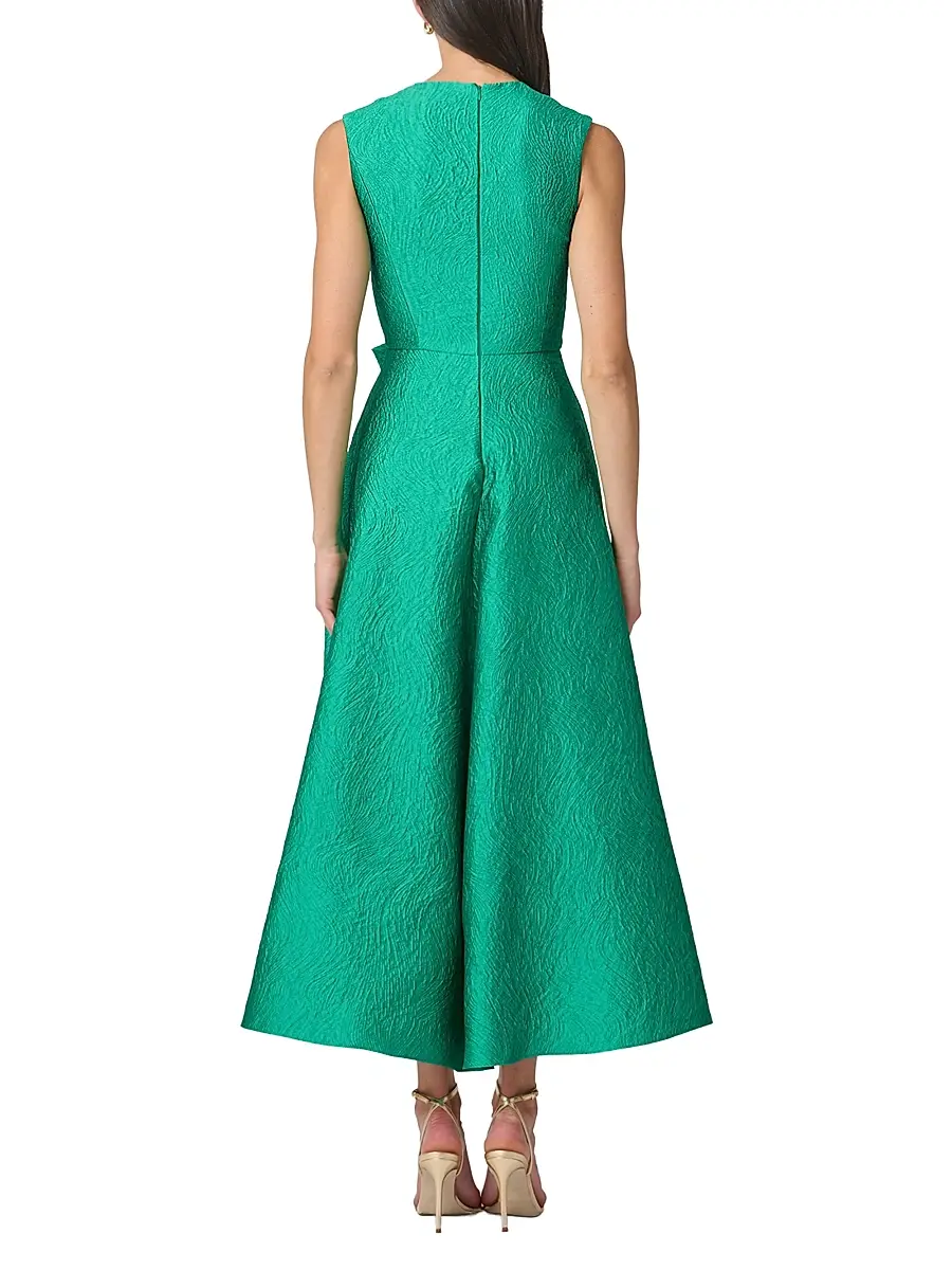 Shoshanna Women's Laura Bow-Appliqué Ruffled Jacquard Gown | Thumbnail 3 Shoshanna Women's Laura Bow-Appliqué Ruffled Jacquard Gown | Thumbnail 3