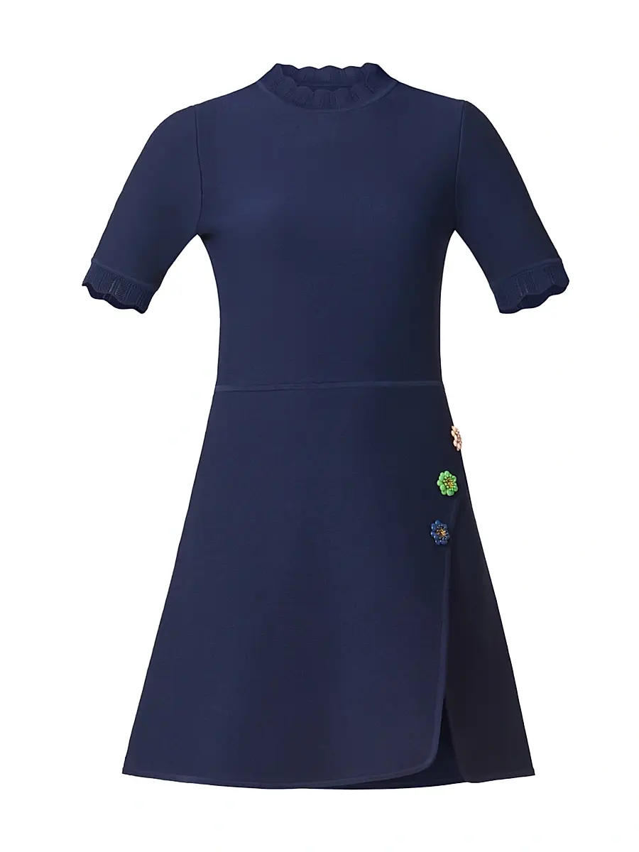 Shoshanna Women's Celeste Embellished A-Line Minidress - Navy | Image 1 Shoshanna Women's Celeste Embellished A-Line Minidress - Navy | Image 1