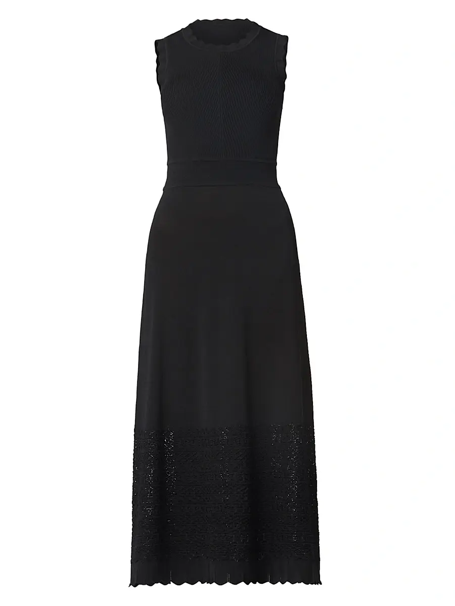 Shoshanna Women's Brooke Scalloped A-Line Midi-Dress