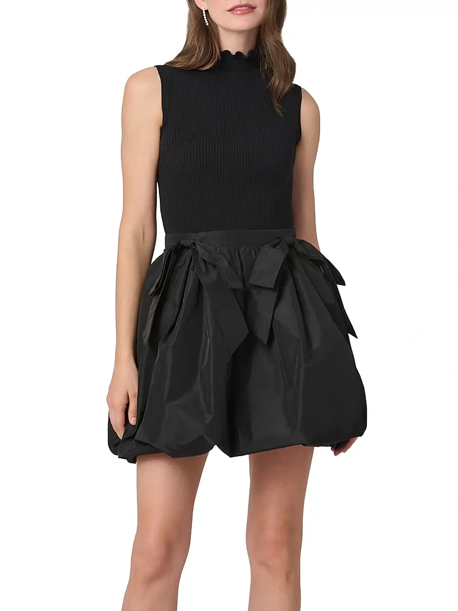 Shoshanna Women's Brandy Mixed-Media Minidress | Thumbnail 2 Shoshanna Women's Brandy Mixed-Media Minidress | Thumbnail 2