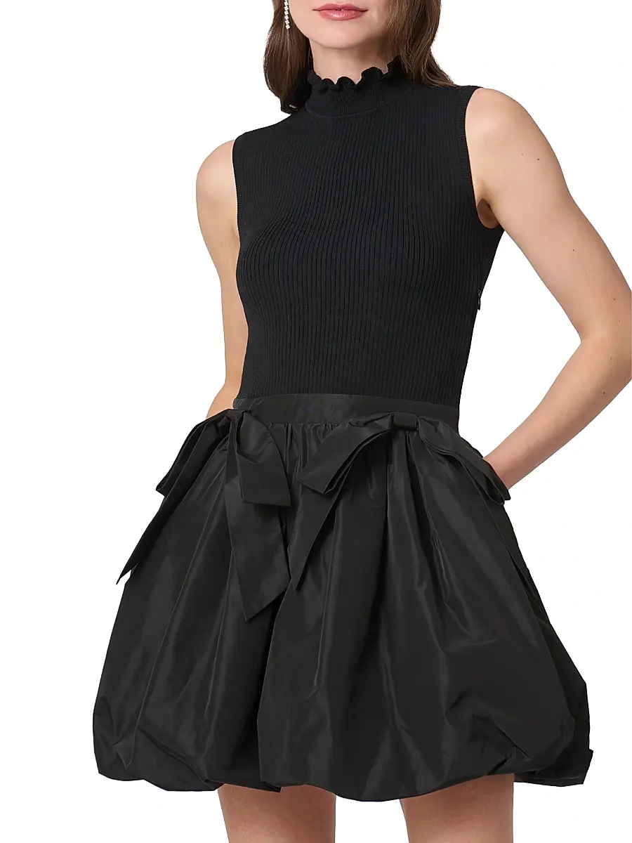 Shoshanna Women's Brandy Mixed-Media Minidress | Thumbnail 4 Shoshanna Women's Brandy Mixed-Media Minidress | Thumbnail 4