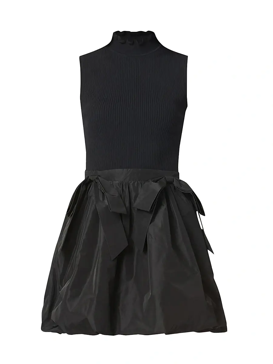 Shoshanna Women's Brandy Mixed-Media Minidress - Jet | Image 1 Shoshanna Women's Brandy Mixed-Media Minidress - Jet | Image 1