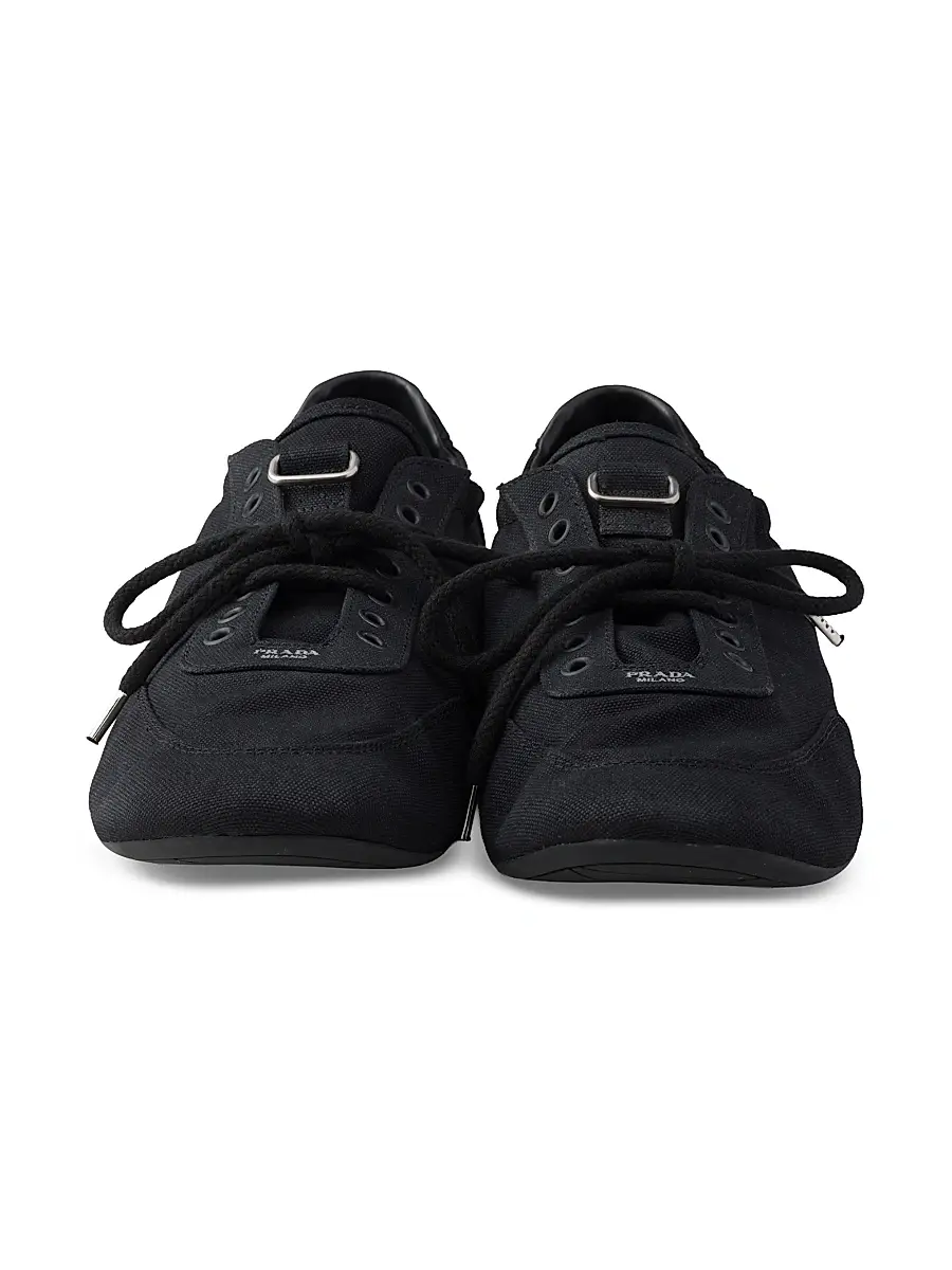 Prada Men's Collapse Canvas Sneakers - Black | Thumbnail 2