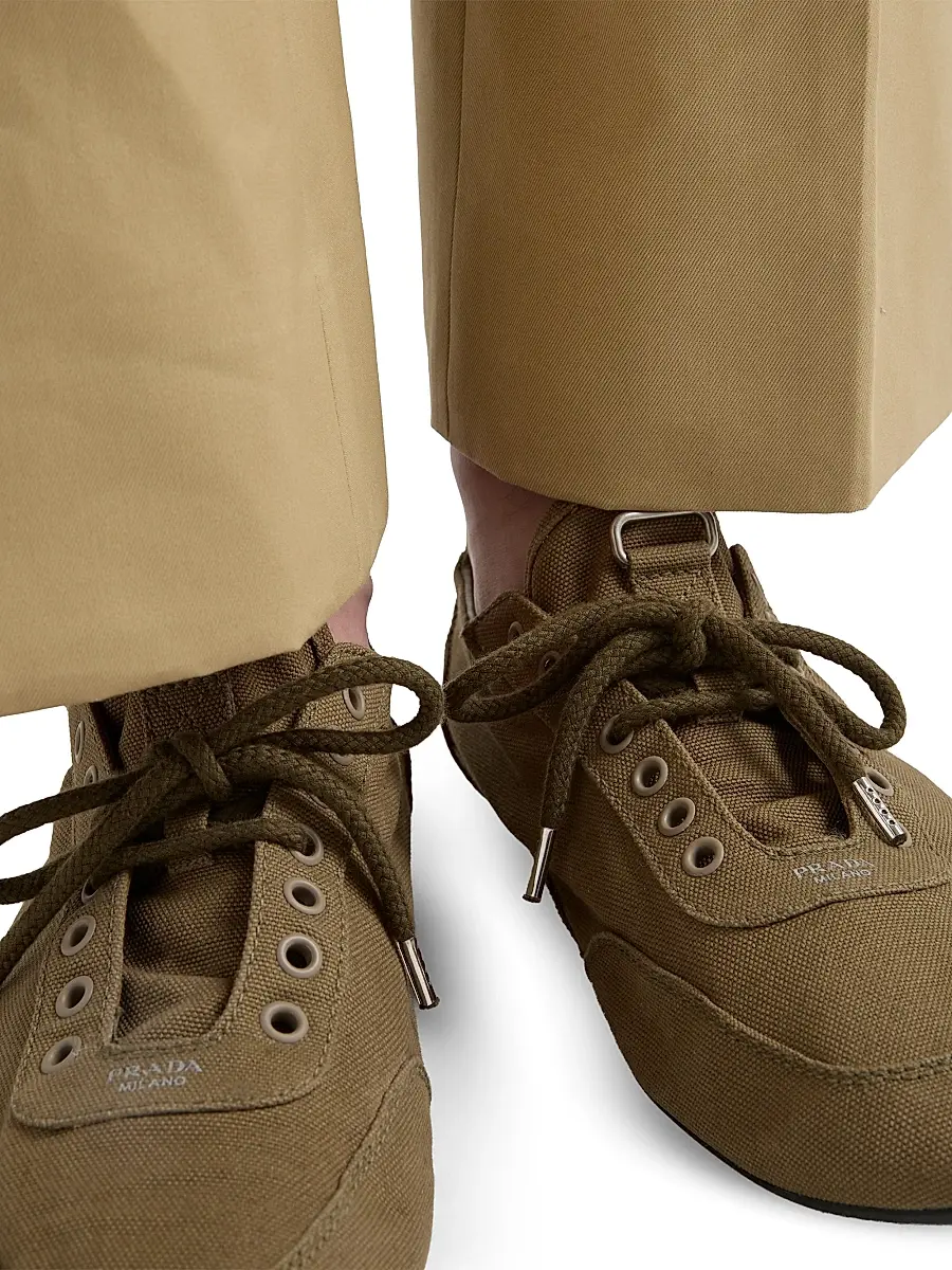 Prada Men's Collapse Canvas Sneakers - Black | Thumbnail 11