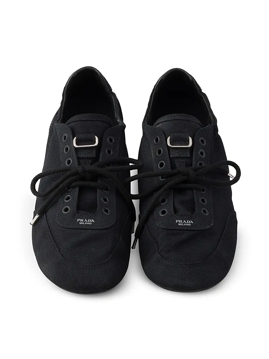 Prada Men's Collapse Canvas Sneakers - Black | Thumbnail 4