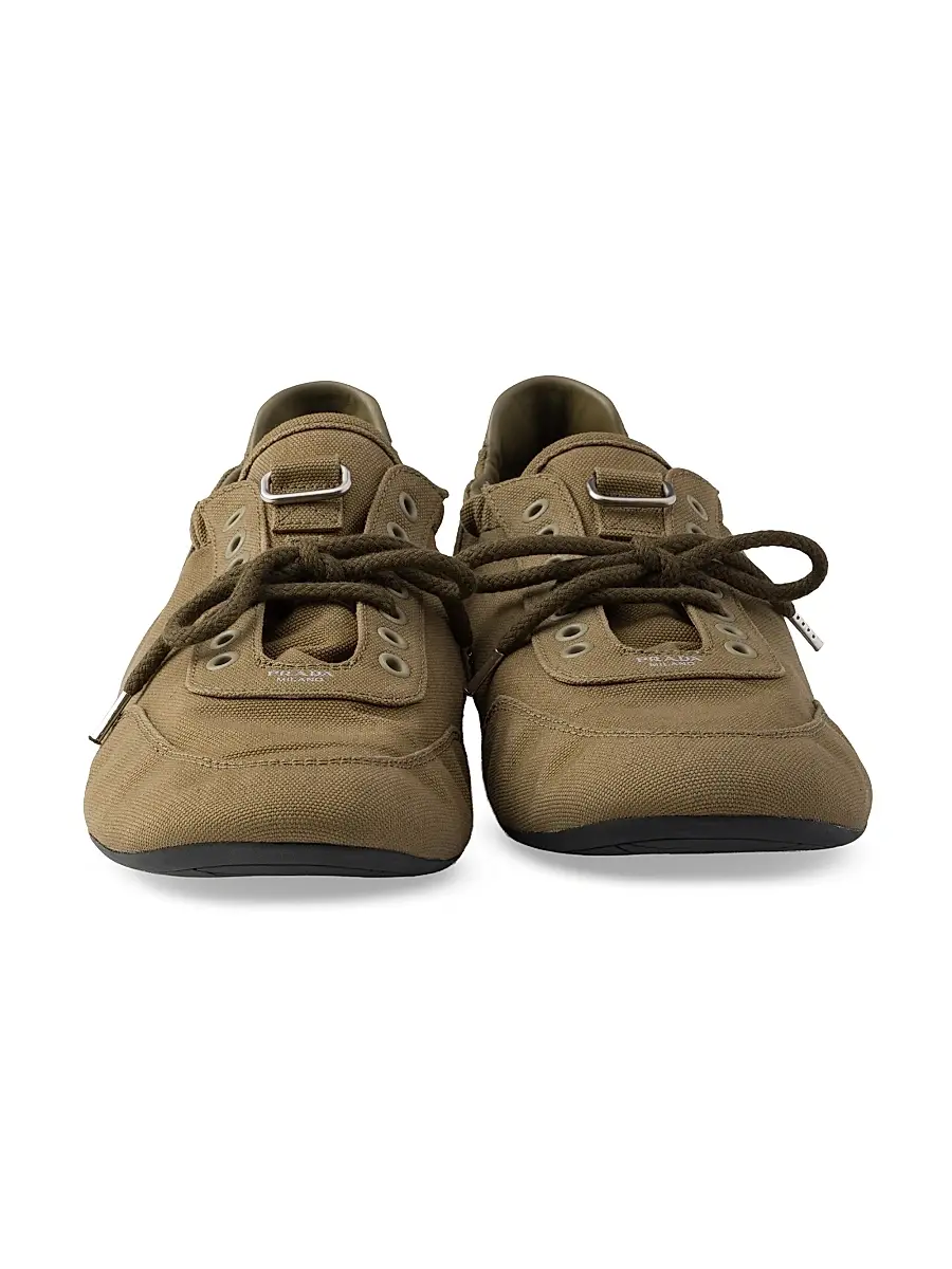 Prada Men's Collapse Canvas Sneakers - Black | Thumbnail 7