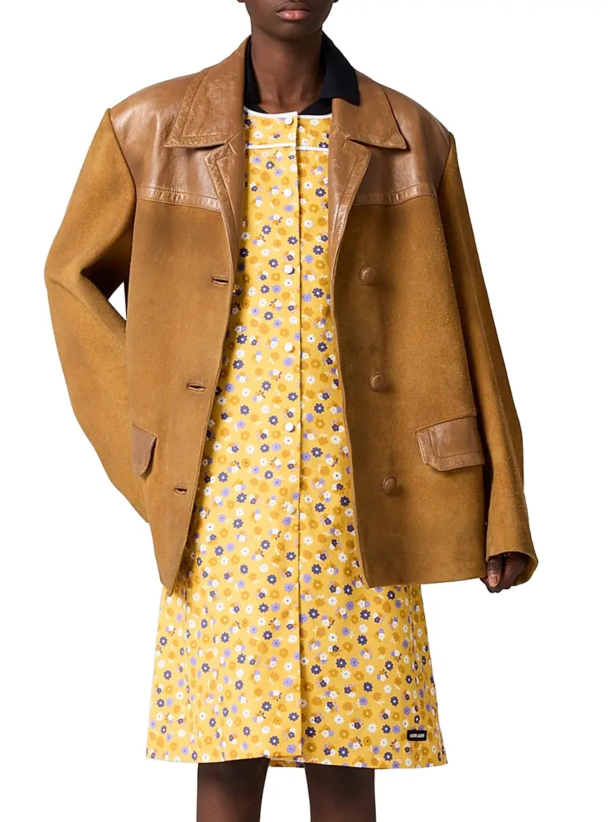 Miu Miu Women's Poplin Dress - Yellow | Thumbnail 2 Miu Miu Women's Poplin Dress - Yellow | Thumbnail 2