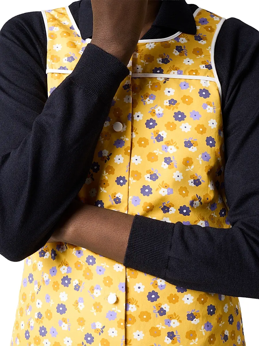Miu Miu Women's Poplin Dress - Yellow | Thumbnail 5 Miu Miu Women's Poplin Dress - Yellow | Thumbnail 5