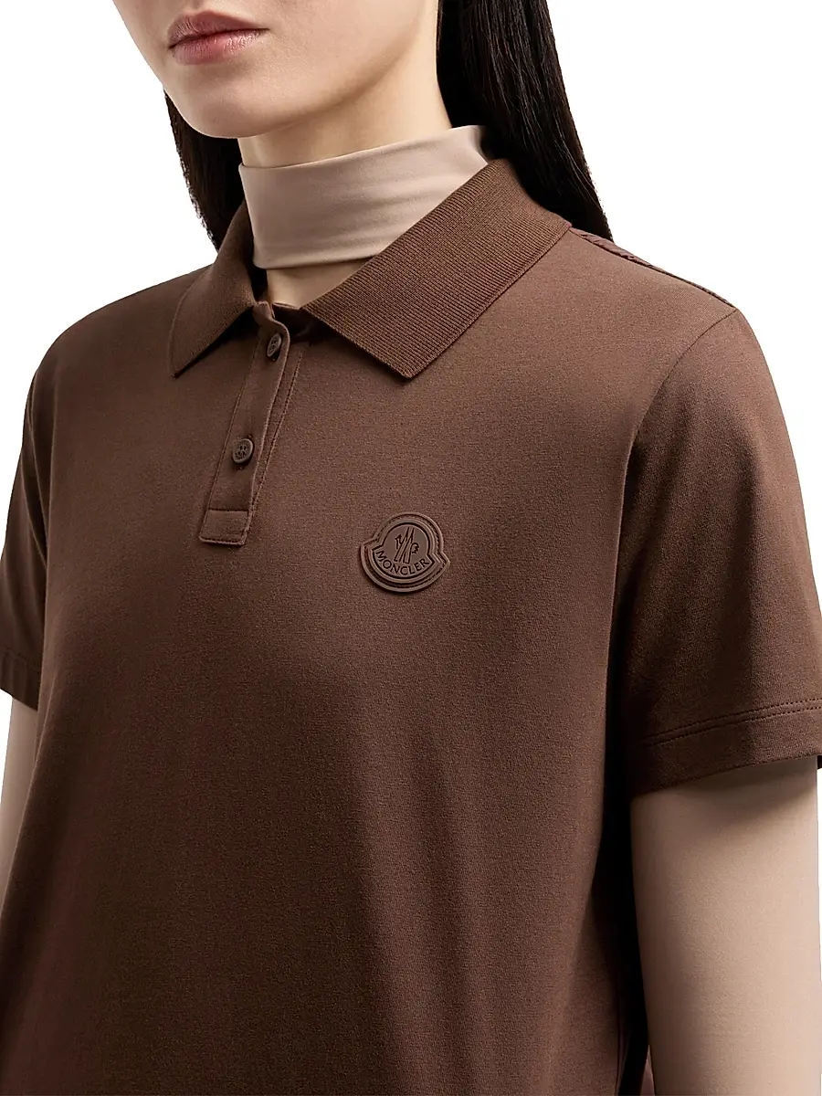 Moncler Women's Polo Shirt in Cotton Jersey with Pleats | Thumbnail 4 Moncler Women's Polo Shirt in Cotton Jersey with Pleats | Thumbnail 4