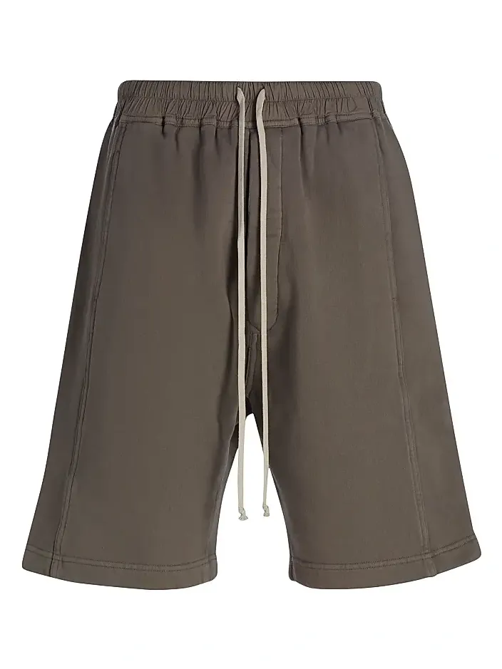 Men's Wide Pushed Buttoned-Side Drawstring Shorts Men's Wide Pushed Buttoned-Side Drawstring Shorts