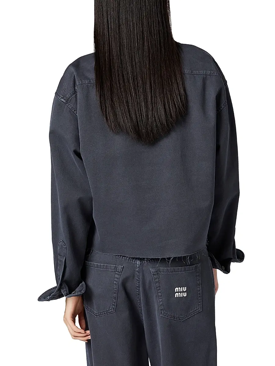 Miu Miu Women's Light Denim Shirt - Grey | Thumbnail 3