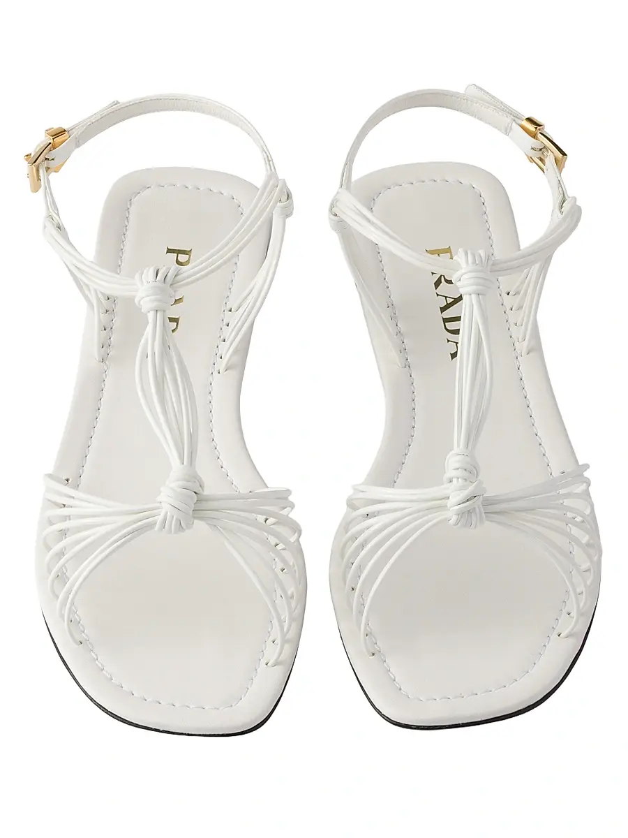Prada Women's Patent Leather Sandals - White | Thumbnail 2 Prada Women's Patent Leather Sandals - White | Thumbnail 2