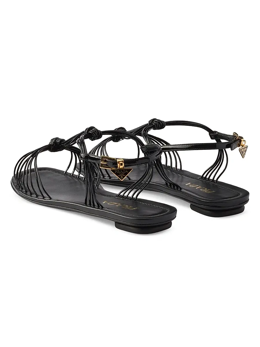 Prada Women's Patent Leather Sandals - White | Thumbnail 7 Prada Women's Patent Leather Sandals - White | Thumbnail 7