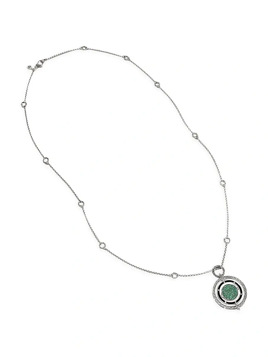 John Hardy Women's Dot Moon Door Sterling Silver & Citrine Pendant Necklace - Silver | Image 1 John Hardy Women's Dot Moon Door Sterling Silver & Citrine Pendant Necklace - Silver | Image 1