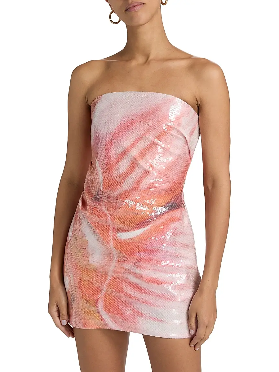 Significant Other Women's Aden Floral-Sequined Strapless Minidress | Thumbnail 3