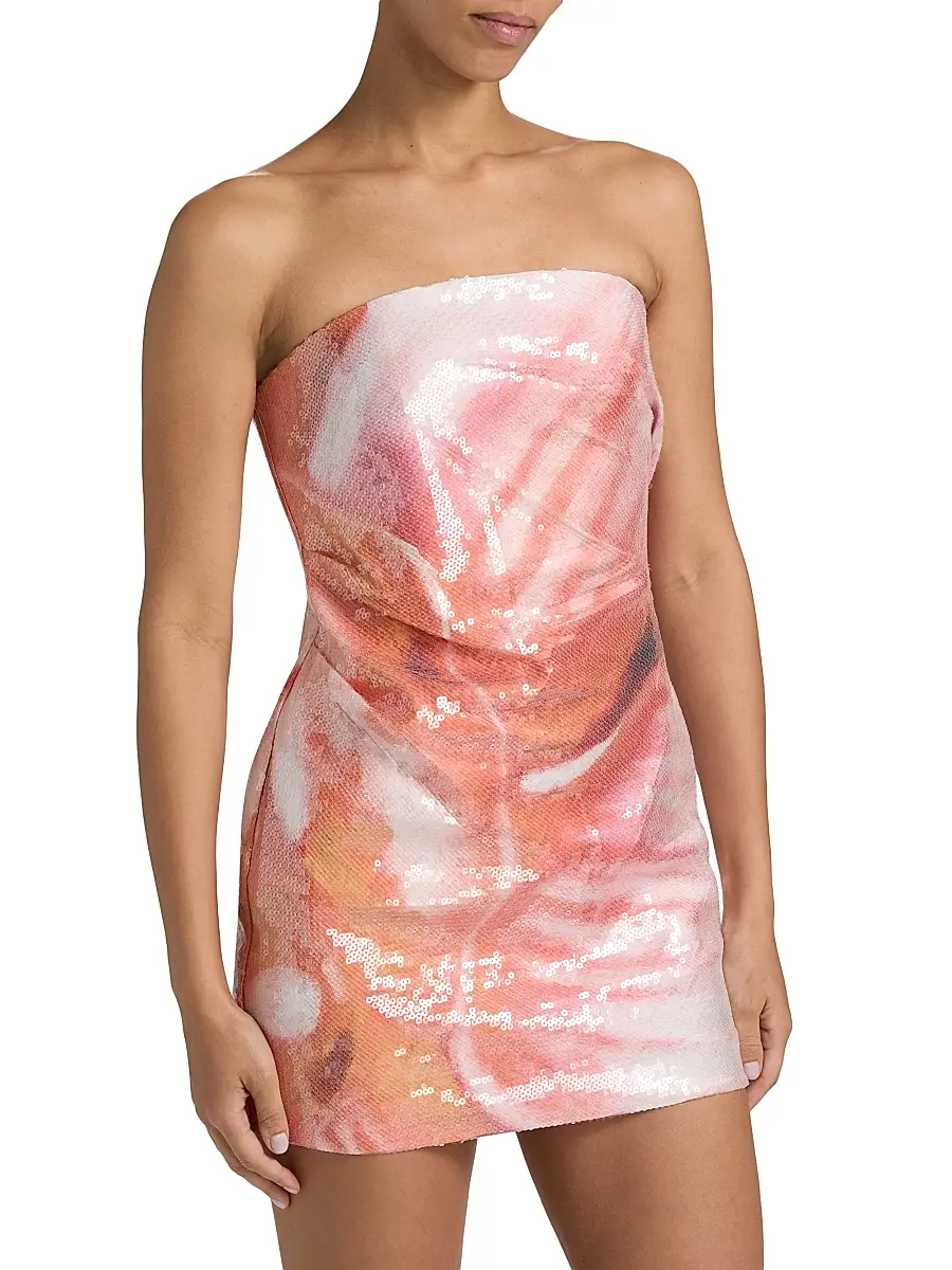 Significant Other Women's Aden Floral-Sequined Strapless Minidress | Thumbnail 4