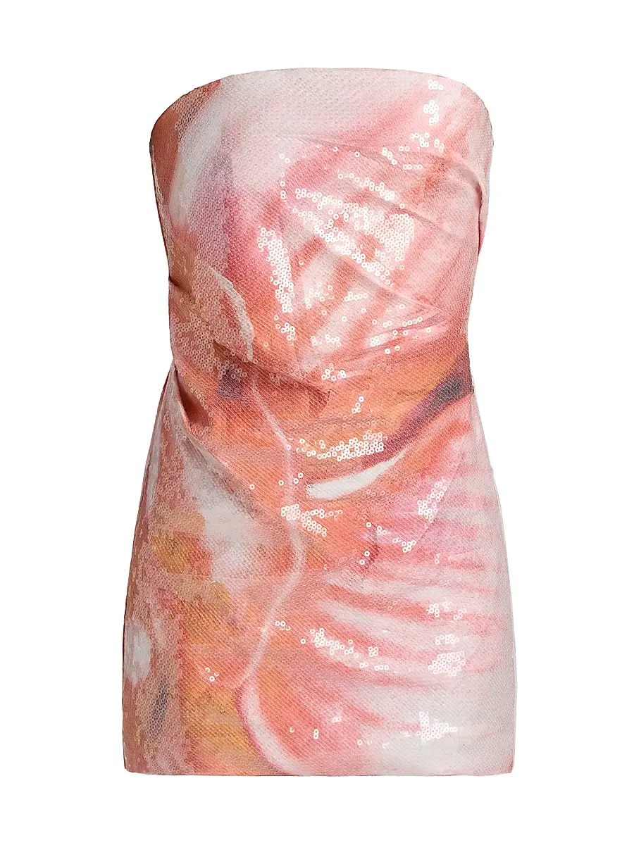 Significant Other Women's Aden Floral-Sequined Strapless Minidress