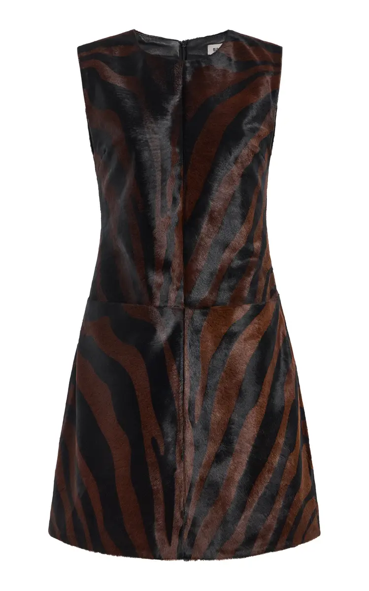 Sonoma Calf Hair Leather Mini Shift Dress