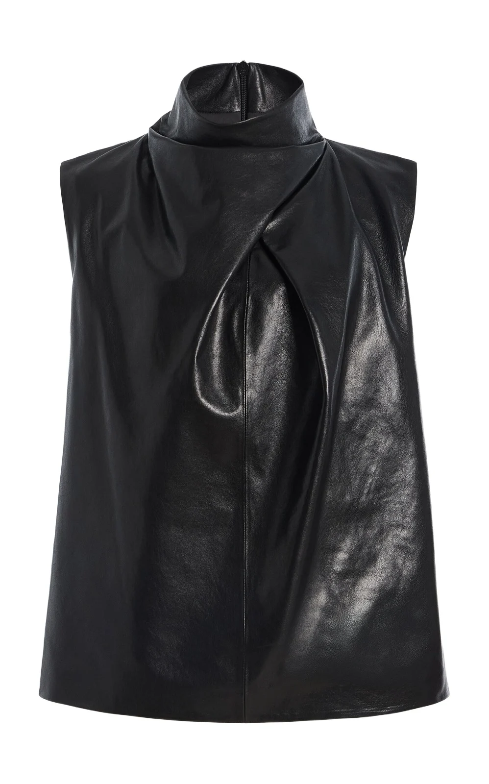 Halley Draped Leather Top Halley Draped Leather Top
