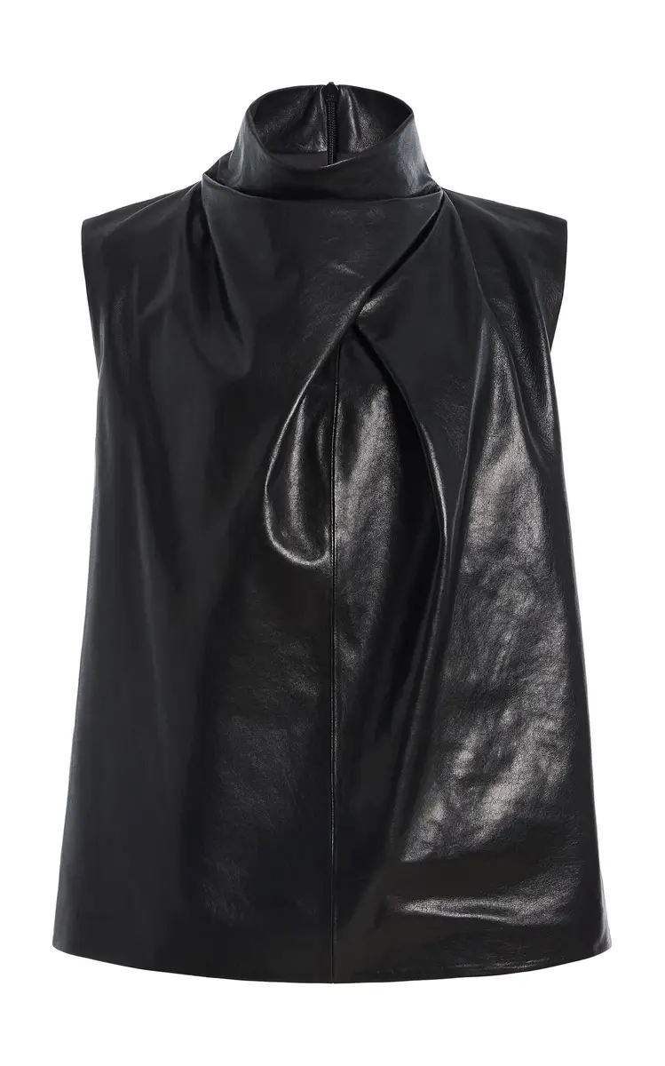 Simkhai Halley Draped Leather Top