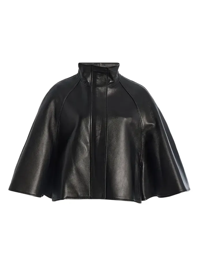 Orvik Leather Cape Jacket