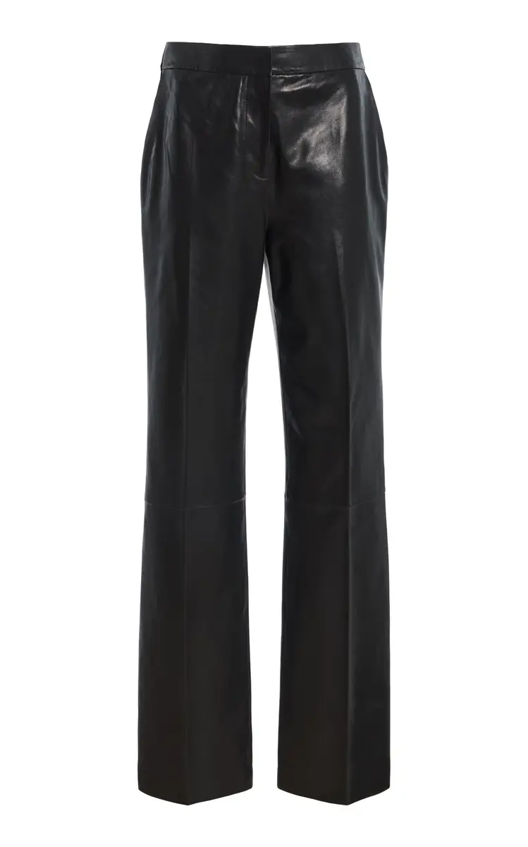 Simkhai Ambrine Leather Straight-Leg Pants