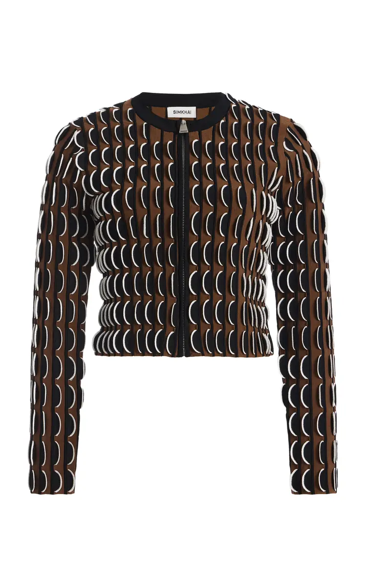 Simkhai Kylie Scalloped Compact Knit Cardigan