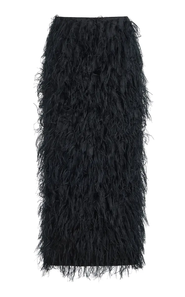 Simkhai Jade Fringe Jacquard Midi Skirt