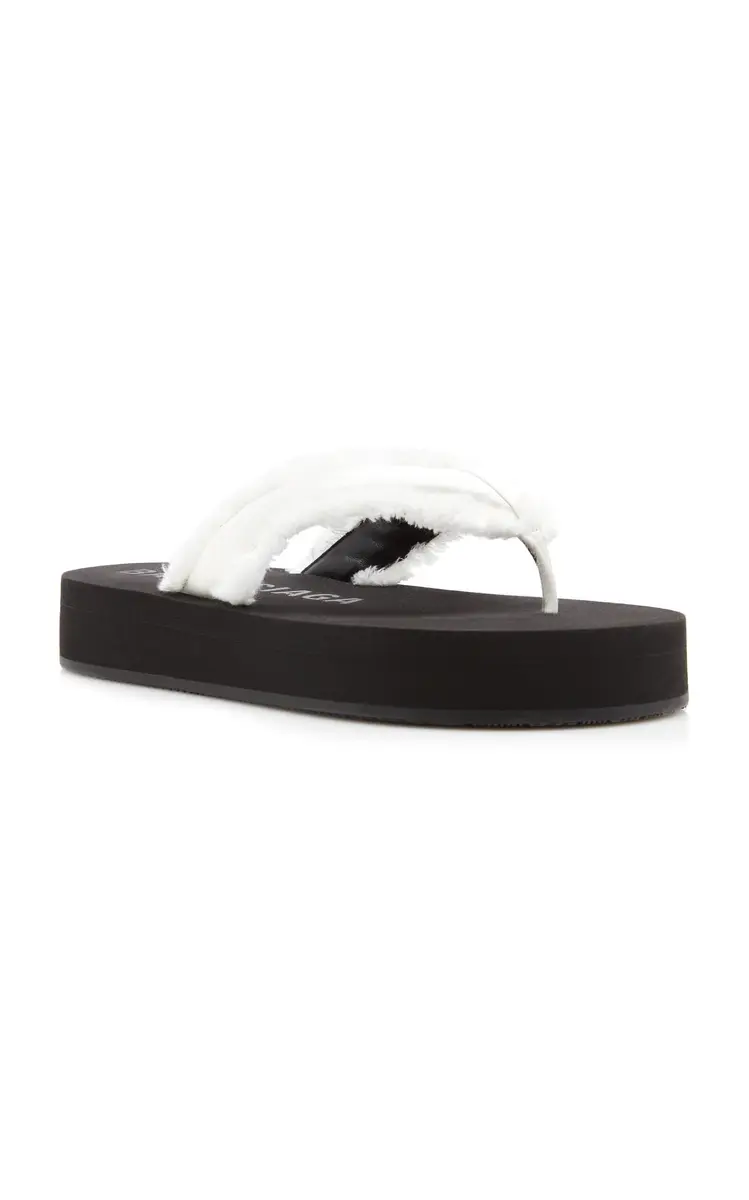 Balenciaga Silk-Trimmed Platform Flip Flop | Thumbnail 3 Balenciaga Silk-Trimmed Platform Flip Flop | Thumbnail 3