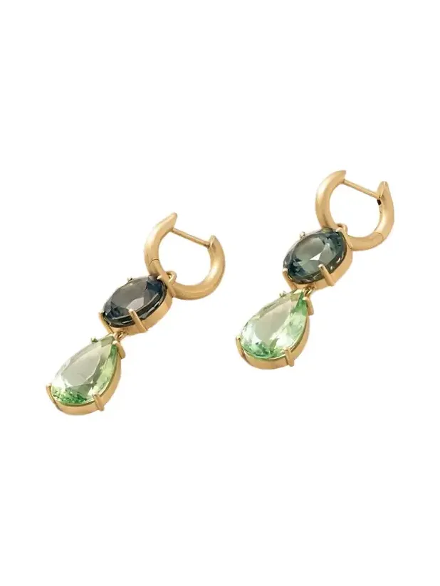 Gemmy Gem 18-karat Gold Tourmaline Hoop Earrings Gemmy Gem 18-karat Gold Tourmaline Hoop Earrings