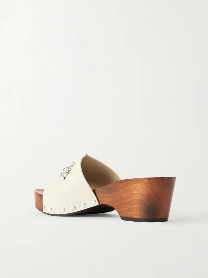 Gucci Embellished Leather Clogs | Thumbnail 3 Gucci Embellished Leather Clogs | Thumbnail 3