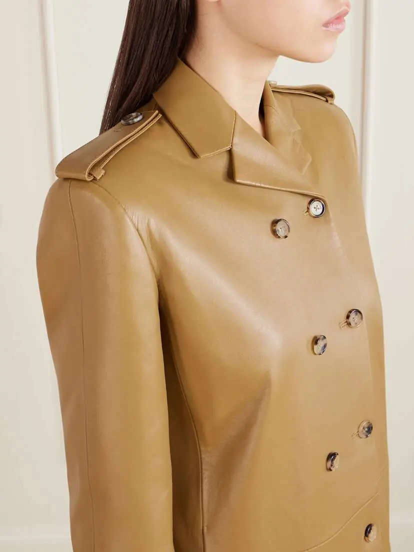 Khaite Sadra Double-breasted Leather Coat | Thumbnail 4