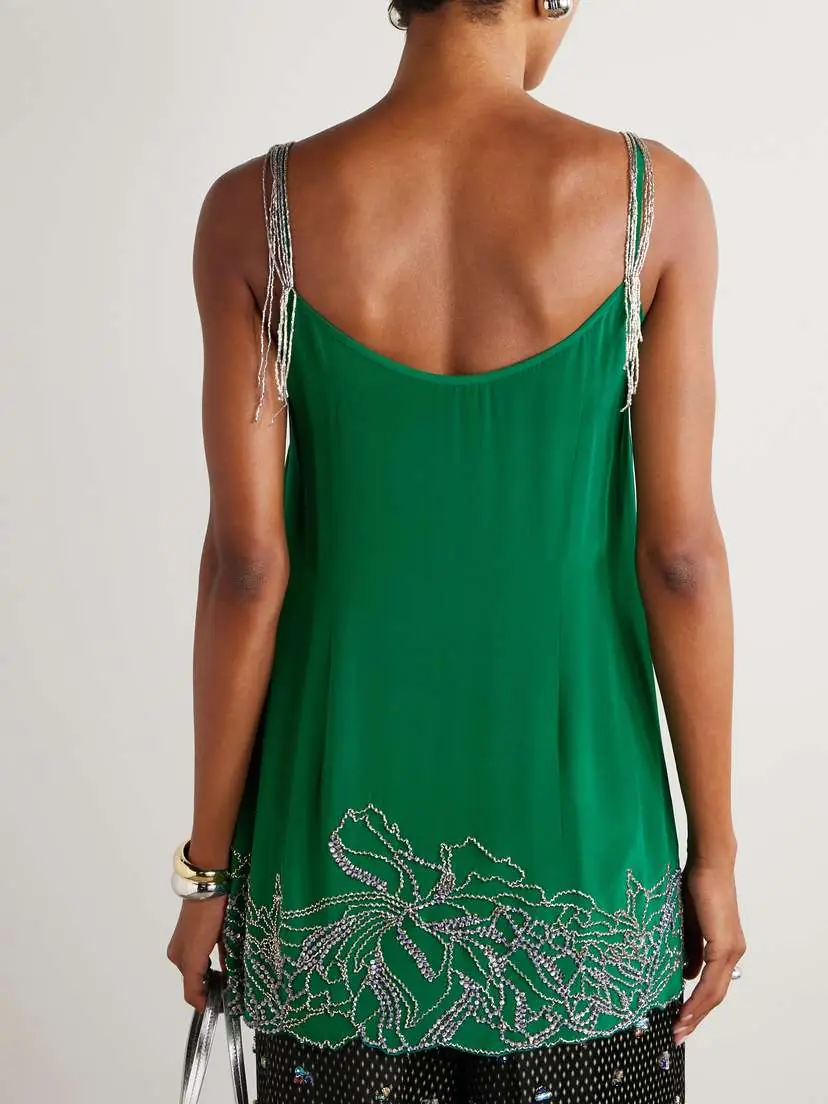 Dries Van Noten Embellished Silk-crepe Camisole | Thumbnail 4 Dries Van Noten Embellished Silk-crepe Camisole | Thumbnail 4