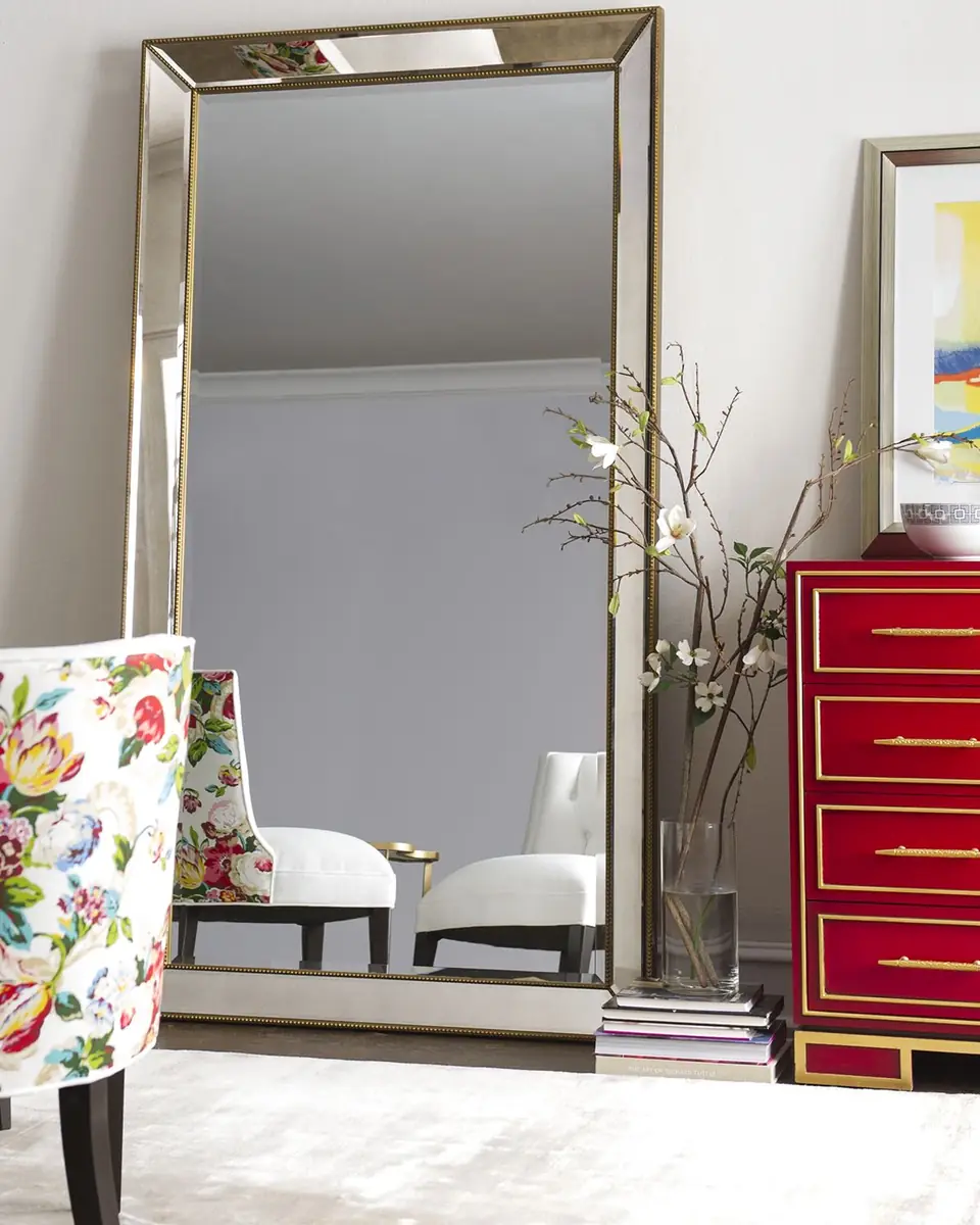 Katherine Noble by BMC Aldina Beaded Floor Mirror, 79"T | Thumbnail 2 Katherine Noble by BMC Aldina Beaded Floor Mirror, 79"T | Thumbnail 2