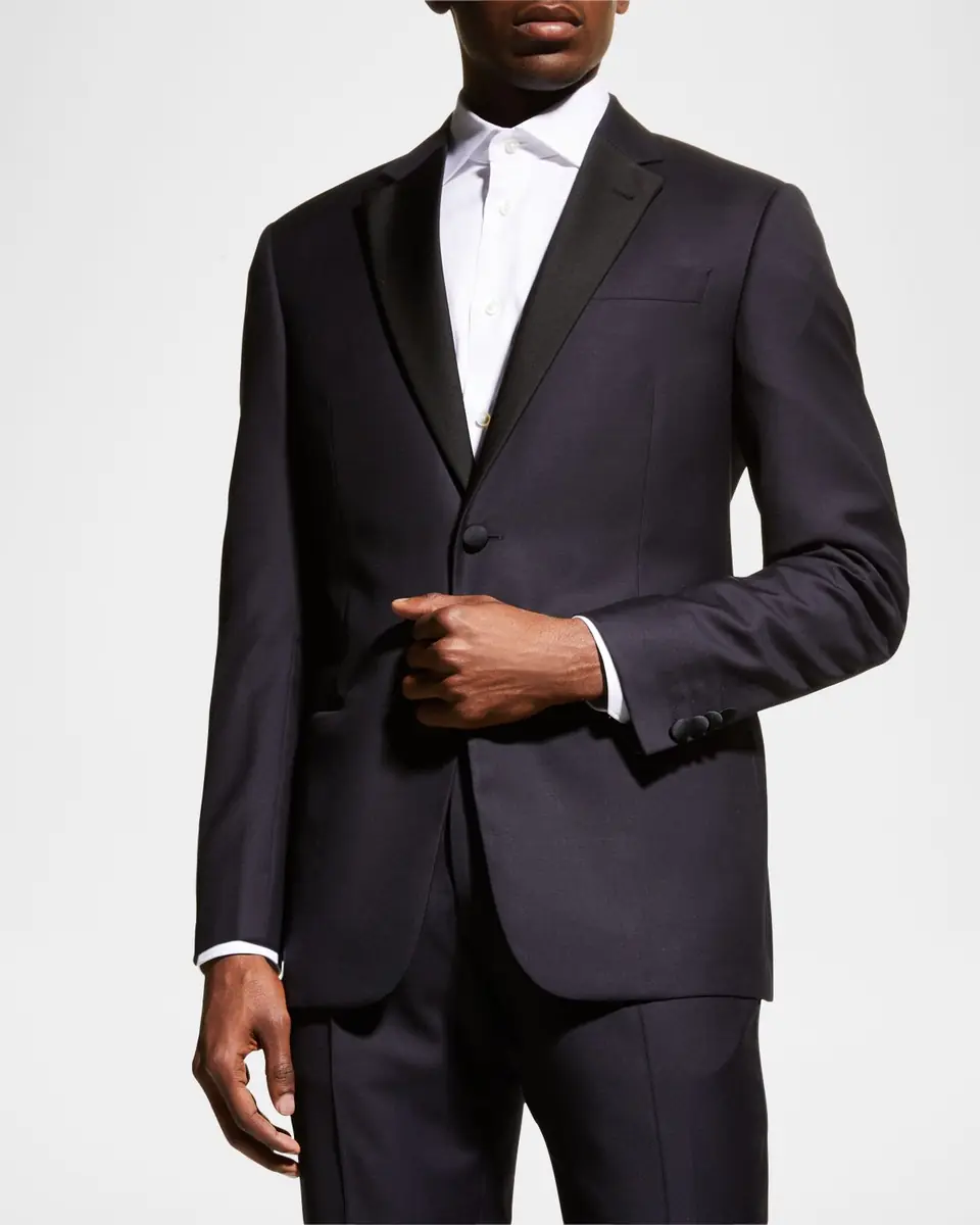 Emporio Armani Men's Contrast Notch Lapel Two-Piece Tuxedo Suit | Thumbnail 3