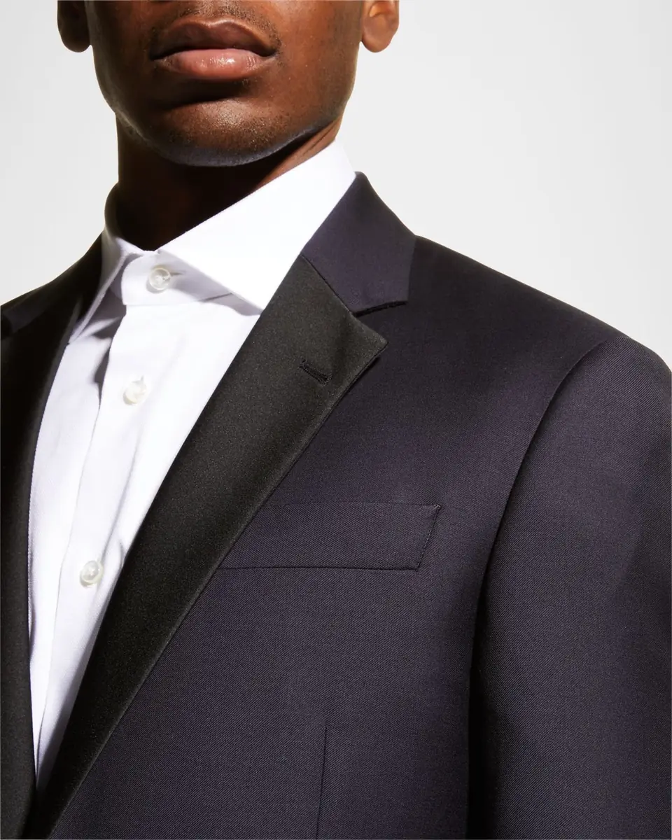 Emporio Armani Men's Contrast Notch Lapel Two-Piece Tuxedo Suit | Thumbnail 4