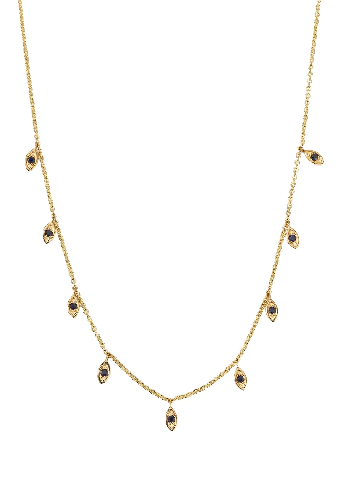 Sydney Evan 9 Marquis Sapphire Fringe Necklace