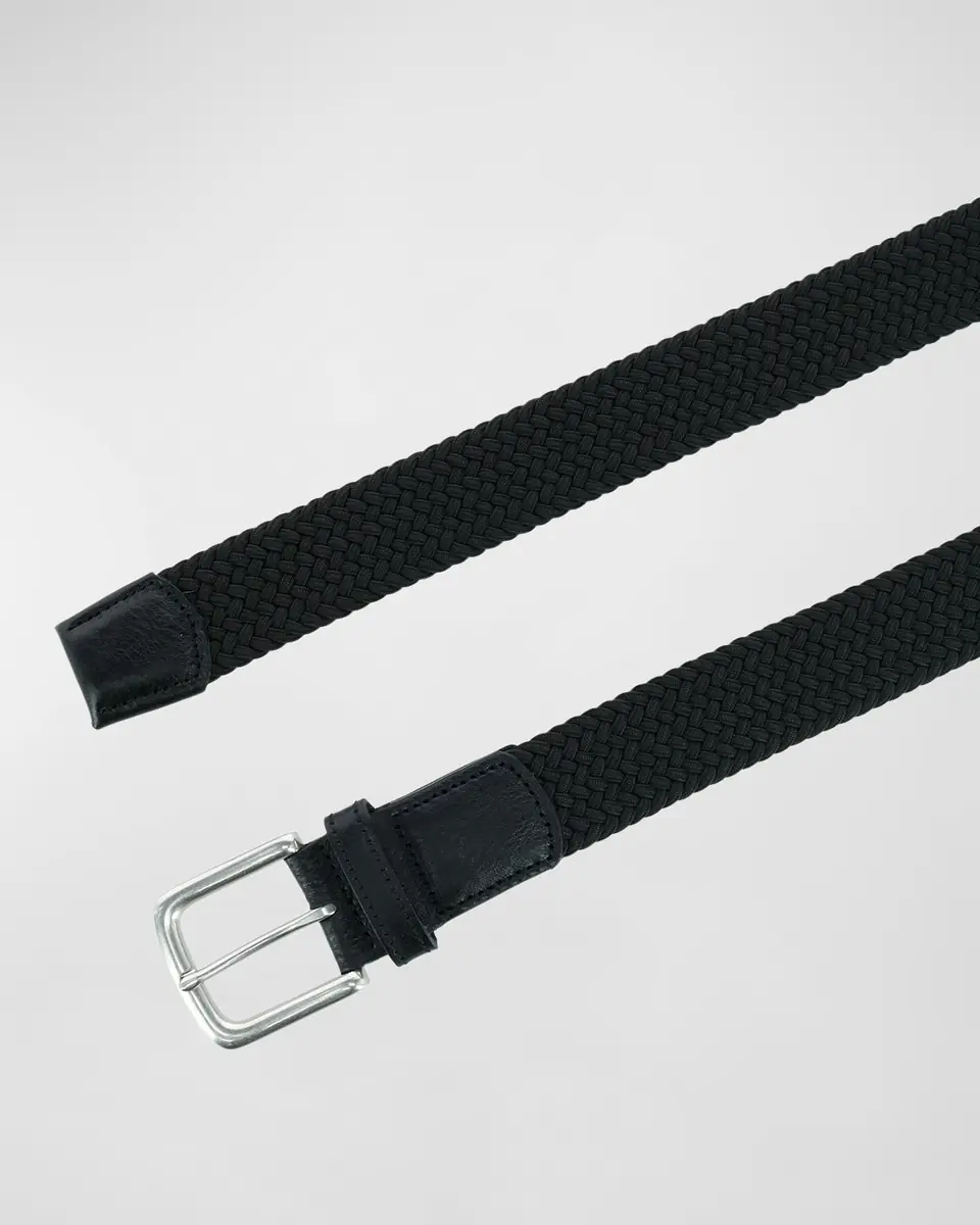 Trafalgar Men's Riverside Woven Rayon Leather Belt | Thumbnail 2 Trafalgar Men's Riverside Woven Rayon Leather Belt | Thumbnail 2