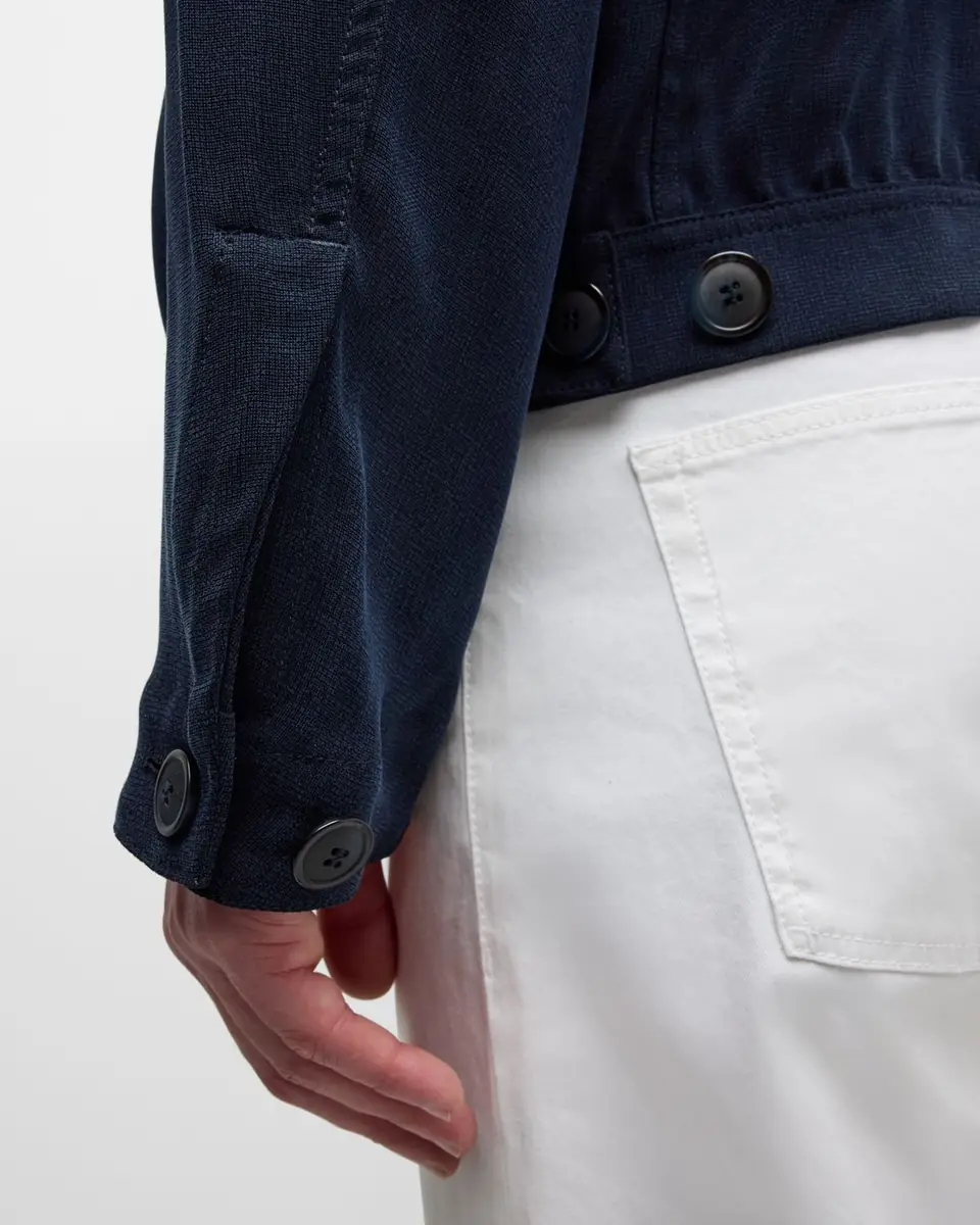 Giorgio Armani Men's Cupro Jacket with Flap Pockets | Thumbnail 6 Giorgio Armani Men's Cupro Jacket with Flap Pockets | Thumbnail 6