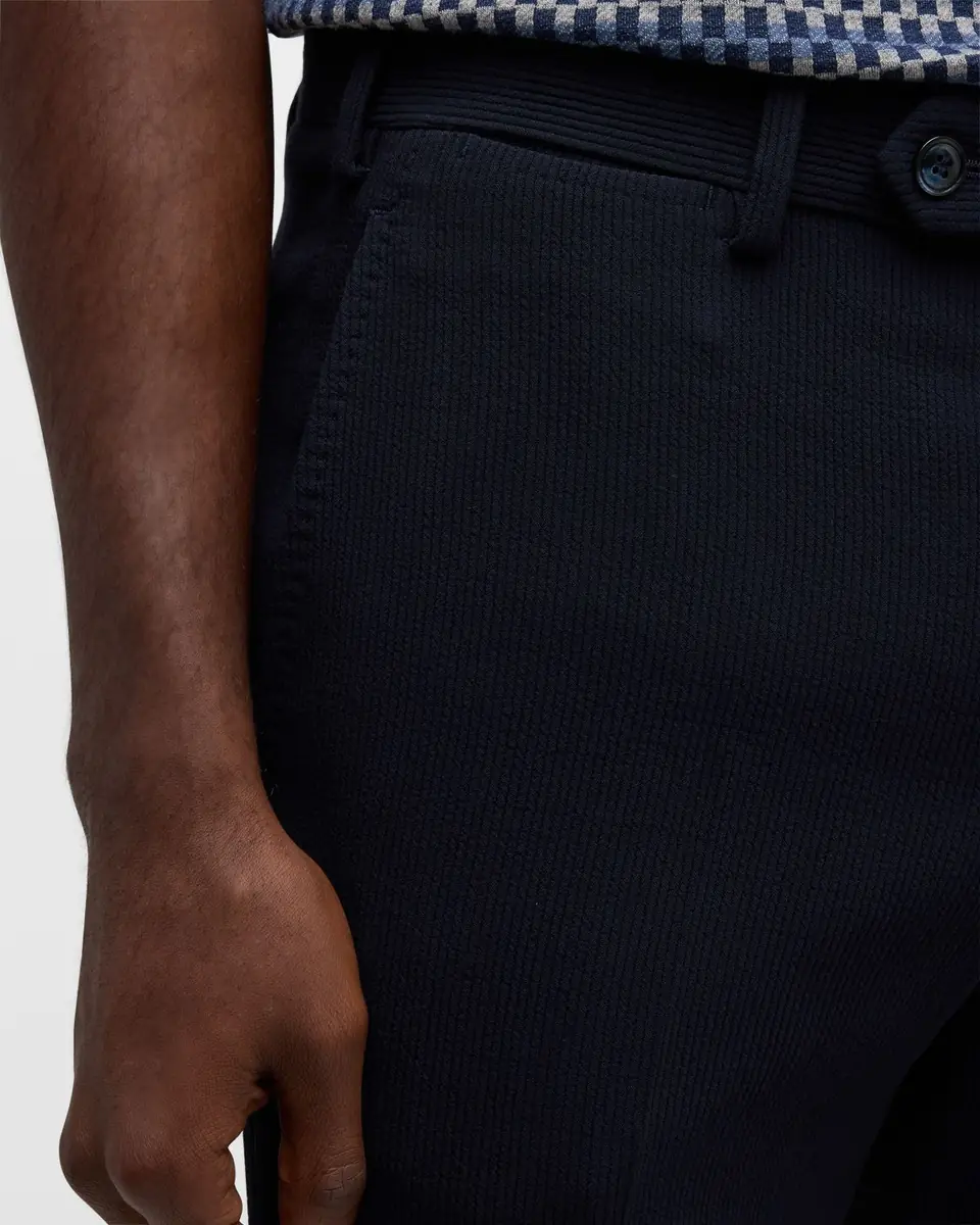 Giorgio Armani Men's Cannete Effect Flat-Front Trousers | Thumbnail 7 Giorgio Armani Men's Cannete Effect Flat-Front Trousers | Thumbnail 7
