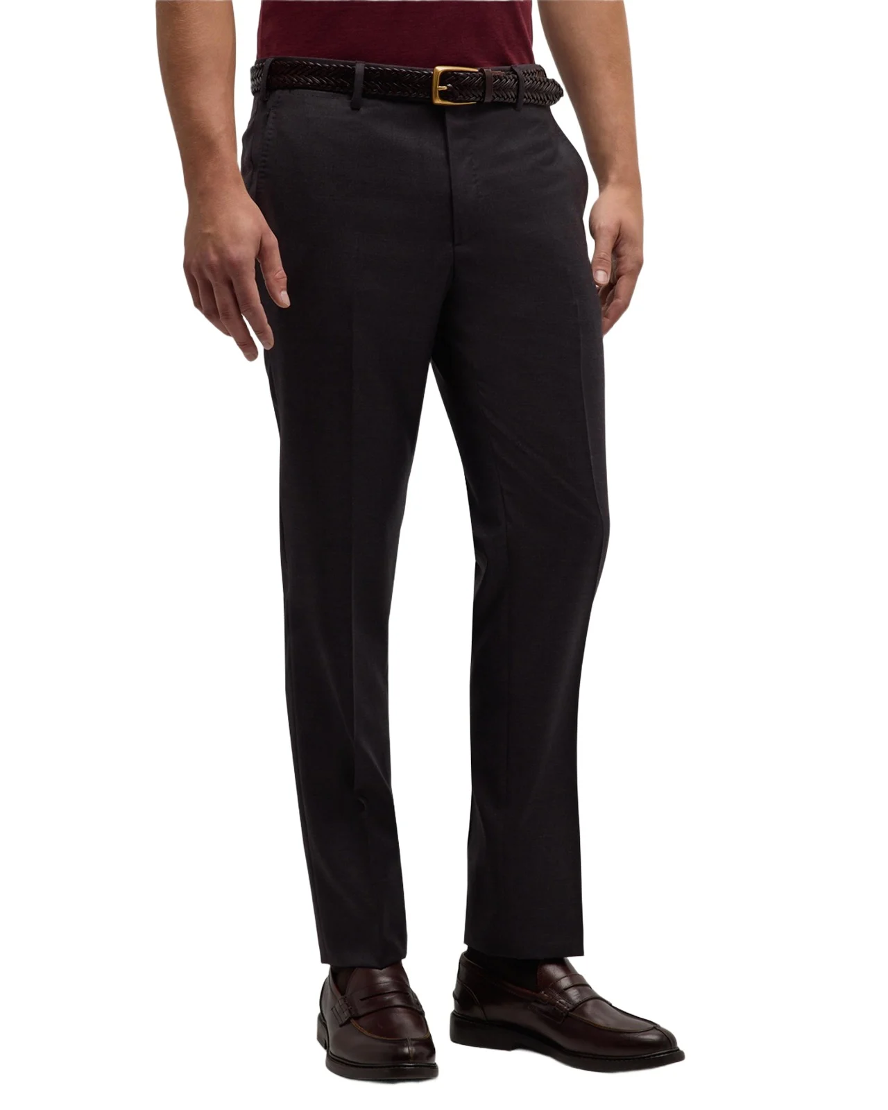 Men's Flat-Front Wool Trousers Men's Flat-Front Wool Trousers
