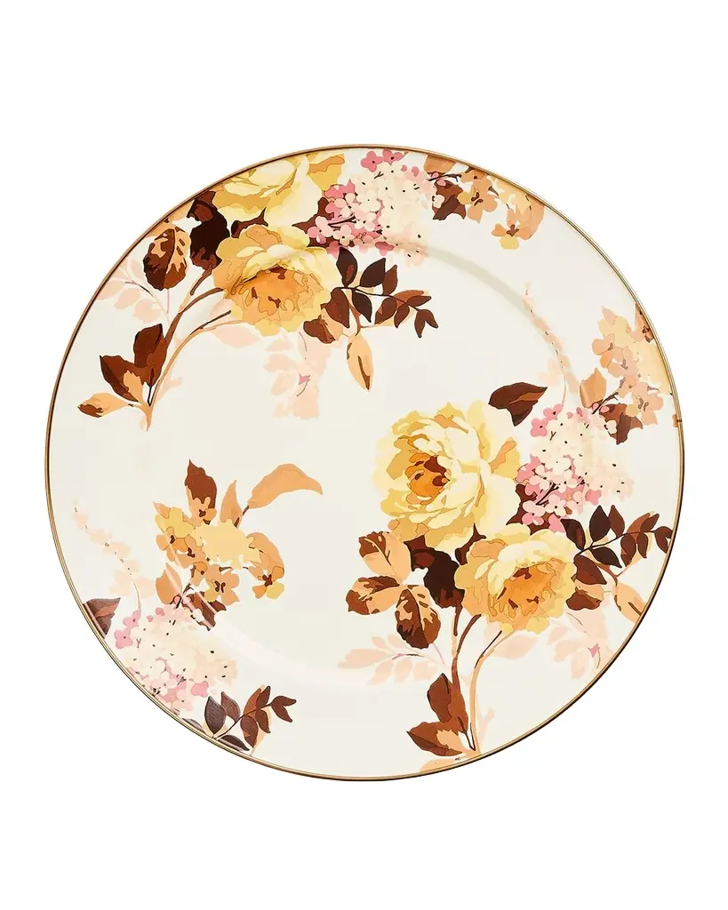 MacKenzie-Childs Wild Rose White Charger Plate
