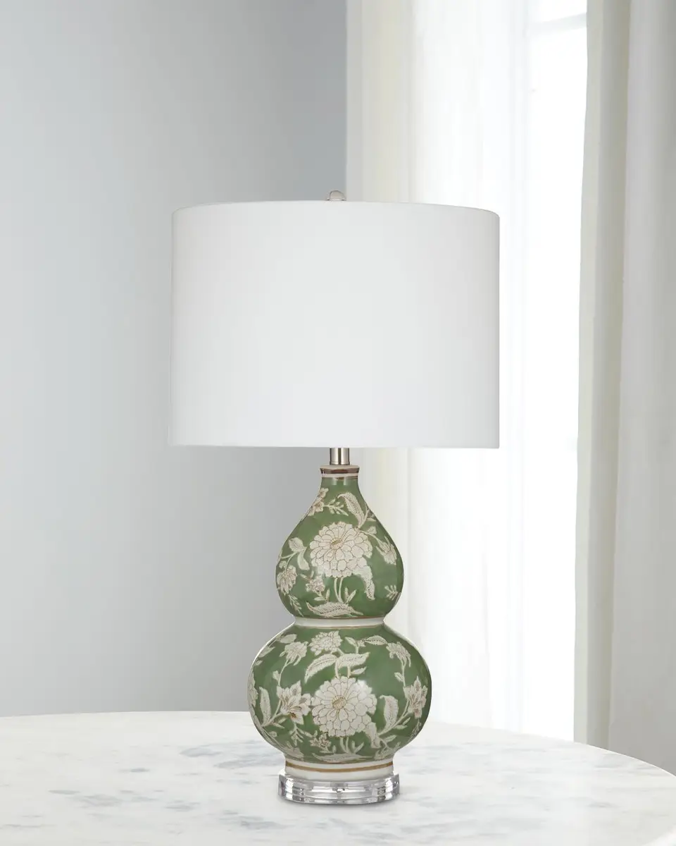 Katherine Noble by BMC Capri 28" Floral Double-Gourd Table Lamp | Image 1 Katherine Noble by BMC Capri 28" Floral Double-Gourd Table Lamp | Image 1