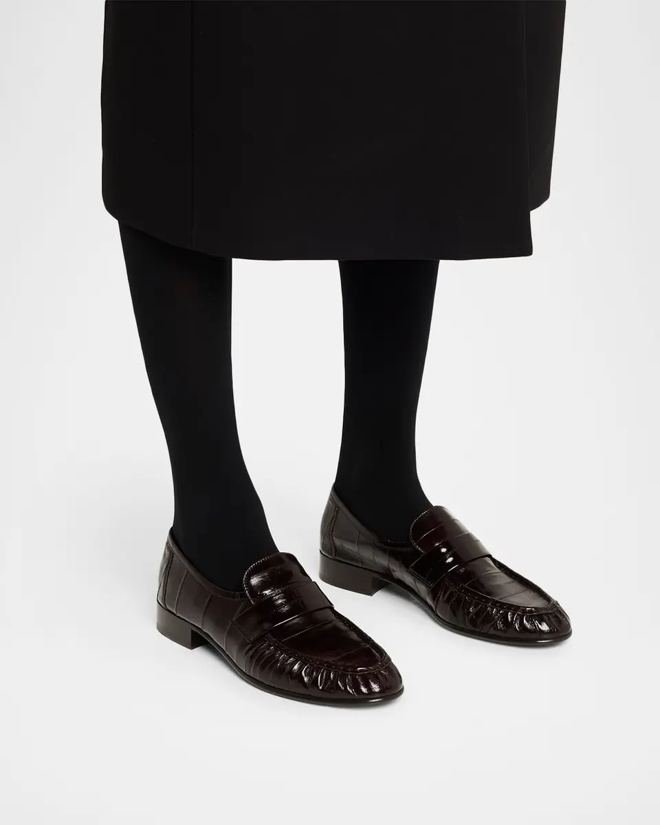 THE ROW 25mm Soft Eelskin Leather Loafers | Thumbnail 2 THE ROW 25mm Soft Eelskin Leather Loafers | Thumbnail 2