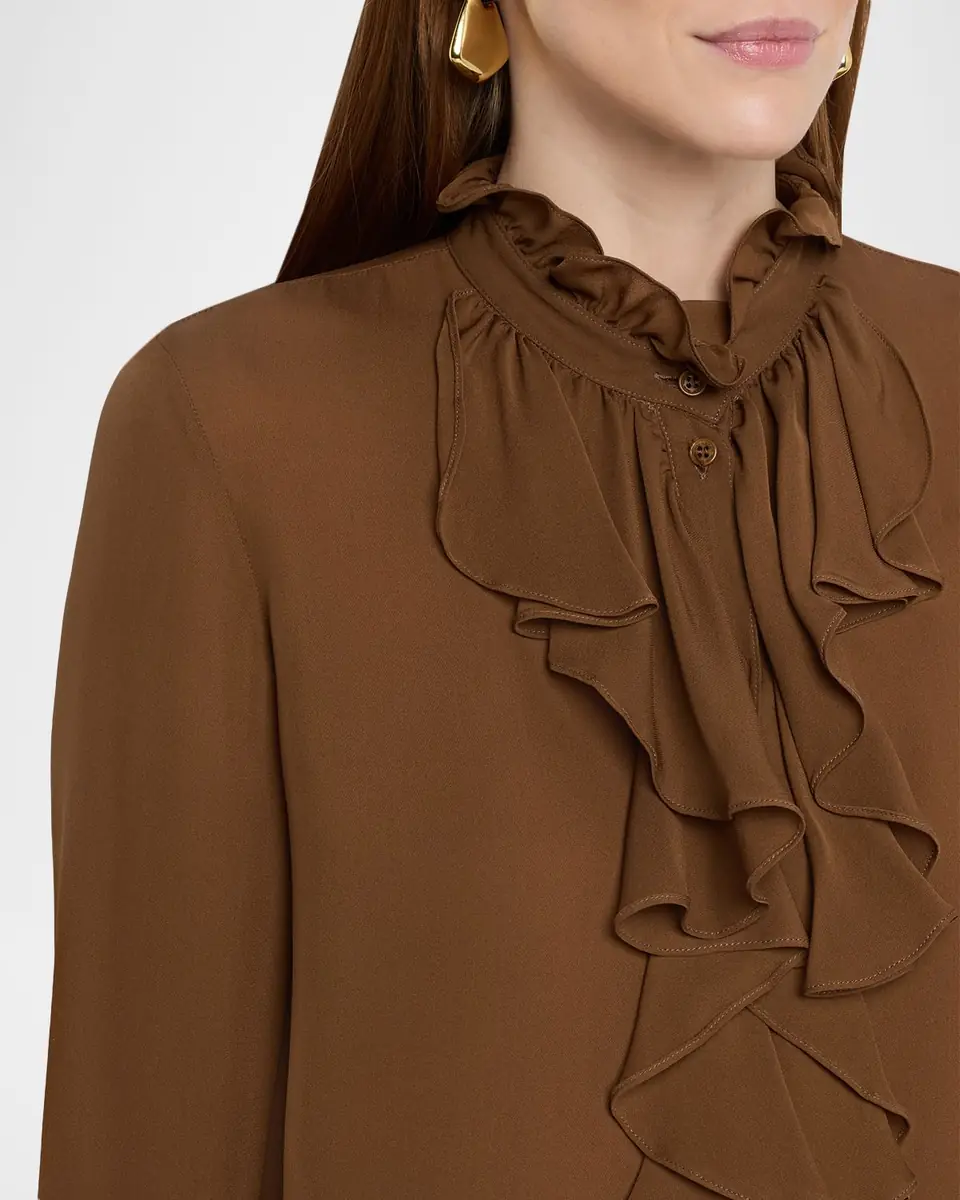 Nili Lotan Lily Ruffle-Embellished Silk Blouse | Thumbnail 6 Nili Lotan Lily Ruffle-Embellished Silk Blouse | Thumbnail 6