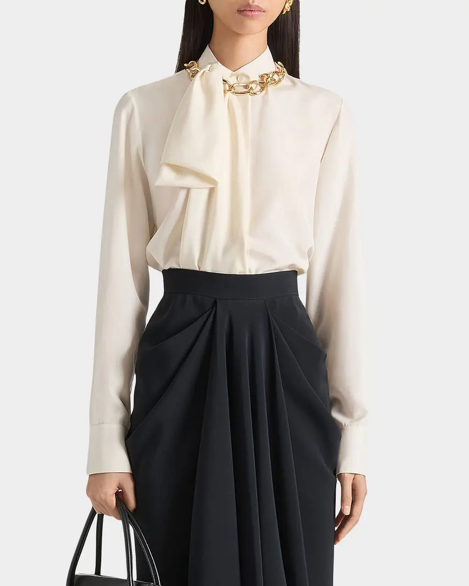 Givenchy Draped Bow Silk Blouse | Thumbnail 2 Givenchy Draped Bow Silk Blouse | Thumbnail 2
